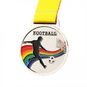 Médaille de football des paillettes de soccer sur mesure 3D