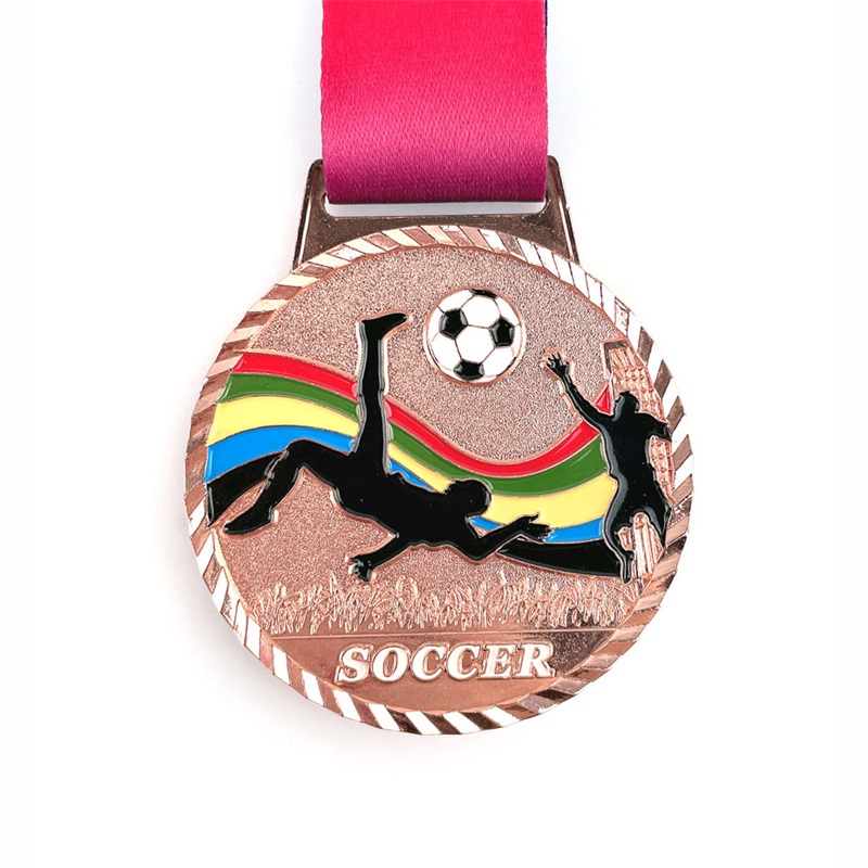 Médaille de football des paillettes de soccer sur mesure 3D