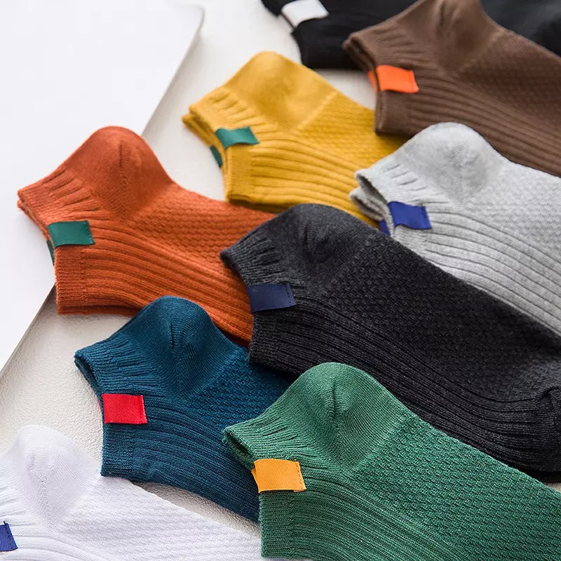 Coton coton invisible mobile chaussettes de cheville liner à chaussures mec coloré chaussettes de bateau basse coloré invisible