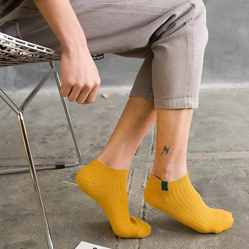 Coton coton invisible mobile chaussettes de cheville liner à chaussures mec coloré chaussettes de bateau basse coloré invisible