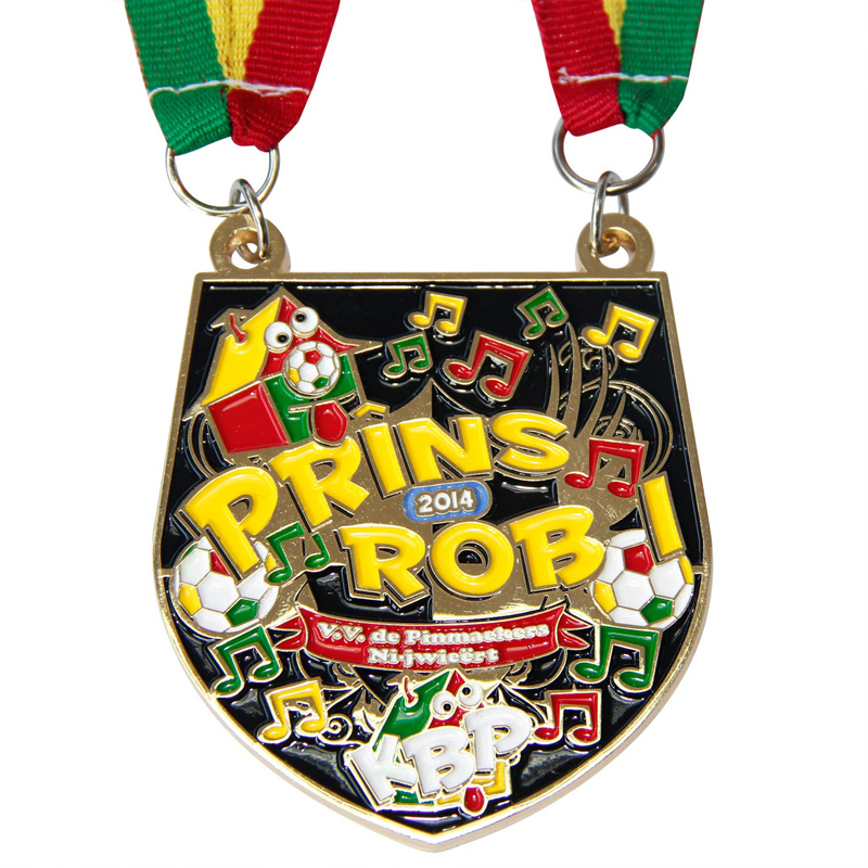 Promotionnal antiquenickel 3d rugby Trophy Médaille de sport vierge avec ruban