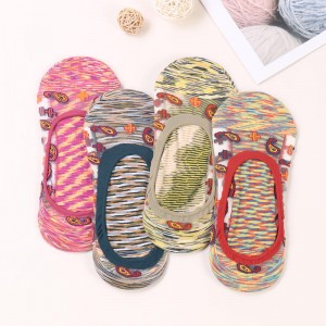 Vente chaude d\'été invisible coloré en cristal en soie basse coupe chaussettes transparentes