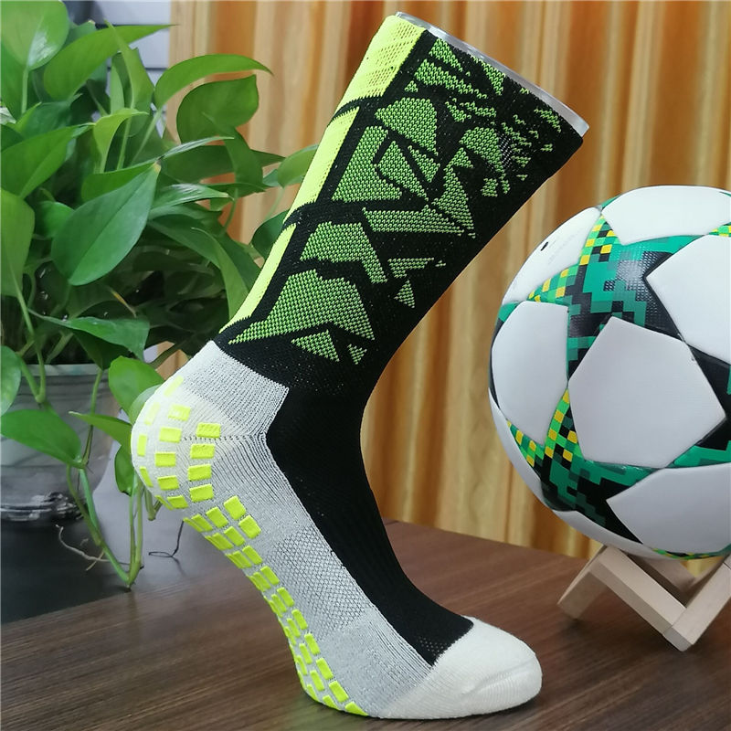 Conceptions personnalisées chaussettes de poignées professionnelles mi-moes de veau d'équipage de football de football de football anti-glipage chaussettes