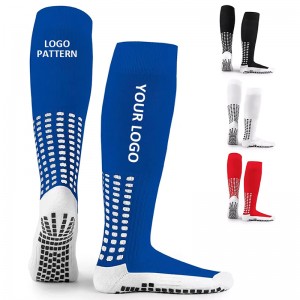 Chaussettes d\'équipage de coton de chaussettes de football de football de logo personnalisé