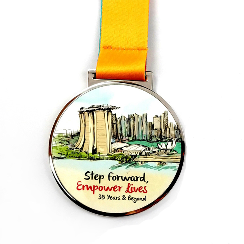 Médaille de moulage en alliage en zinc 18K Gold plaqué médaille UV Print UV