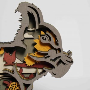 Ornements d\'animaux en bois 3D