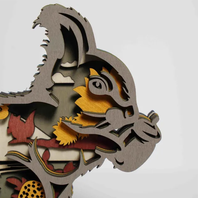 Ornements d'animaux en bois 3D