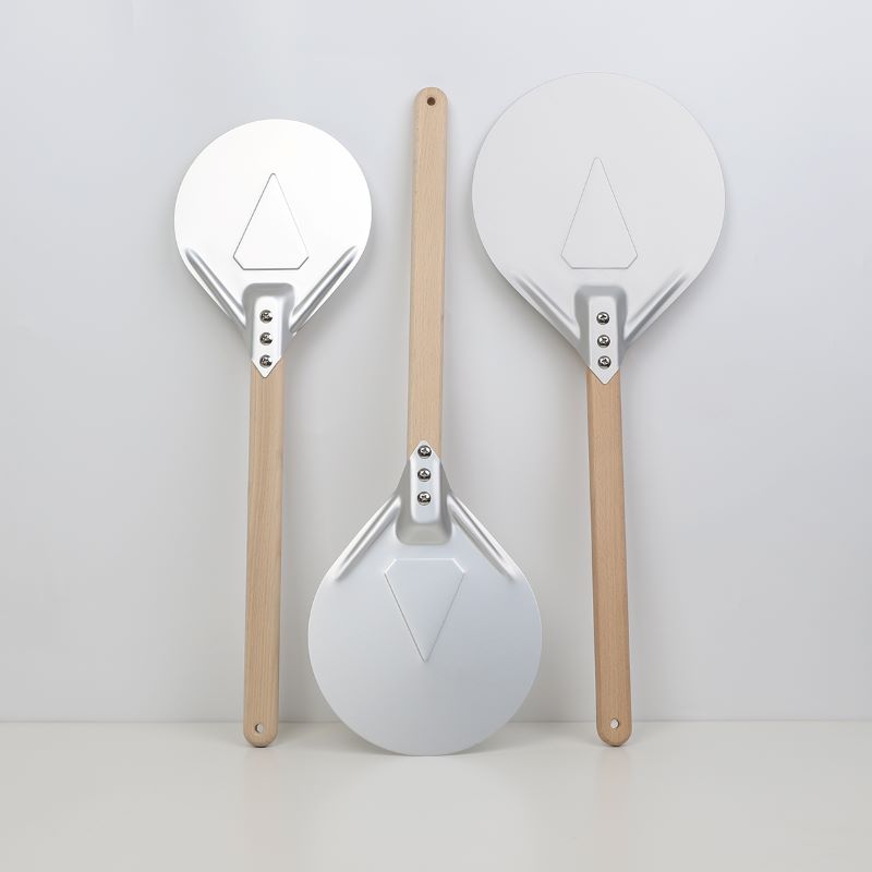 Poignée en bois 7 pouces Pizza en aluminium tournant pizza tourner pizza pizza spatule pizza accessoires