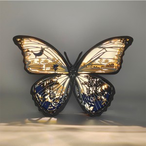 Ornements de papillon en bois 3D