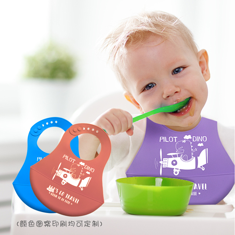 Baby Silicone Bibs, Baby Bibs en silicone pour garçons et filles, Bibs étanches doux réglables, Bibs d'alimentation en silicone