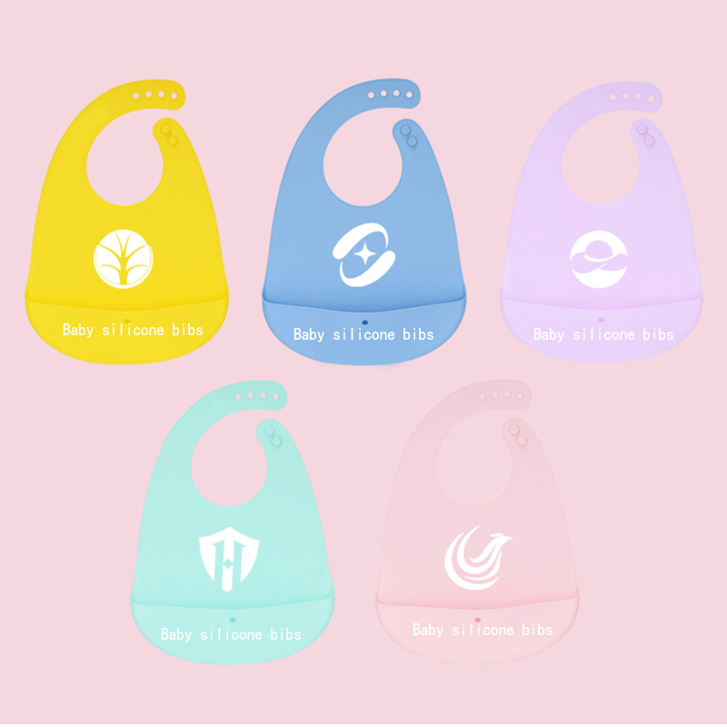 Baby Silicone Bibs, Baby Bibs en silicone pour garçons et filles, Bibs étanches doux réglables, Bibs d'alimentation en silicone