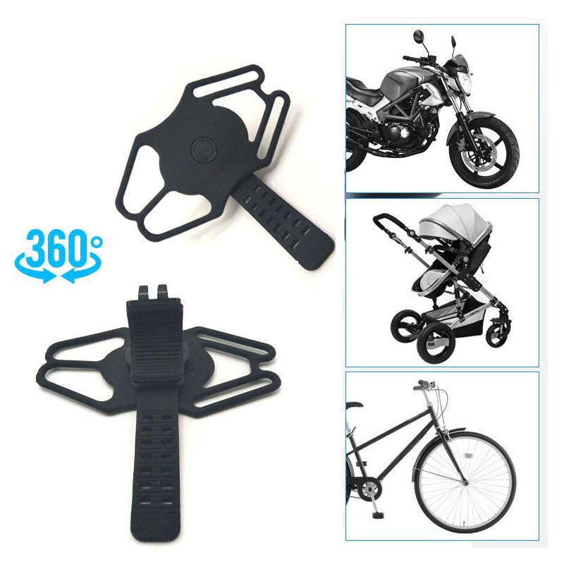 Porte-téléphonie de vélo en silicone, [360 ° ROTATION APPRONDANT] Porte-téléphonie de vélo, support de téléphone de moto universel en silicone, compatible avec iPhone 14 13 12 11 Pro Max,