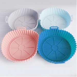 Friteuse à air silicone, 8,5 pouces air friteuse panier, qualité alimentaire air friteuse accessoires, réutilisable air friteuse Liner, revêtement d\'emballage de remplacement, sans nettoyage air friteuse