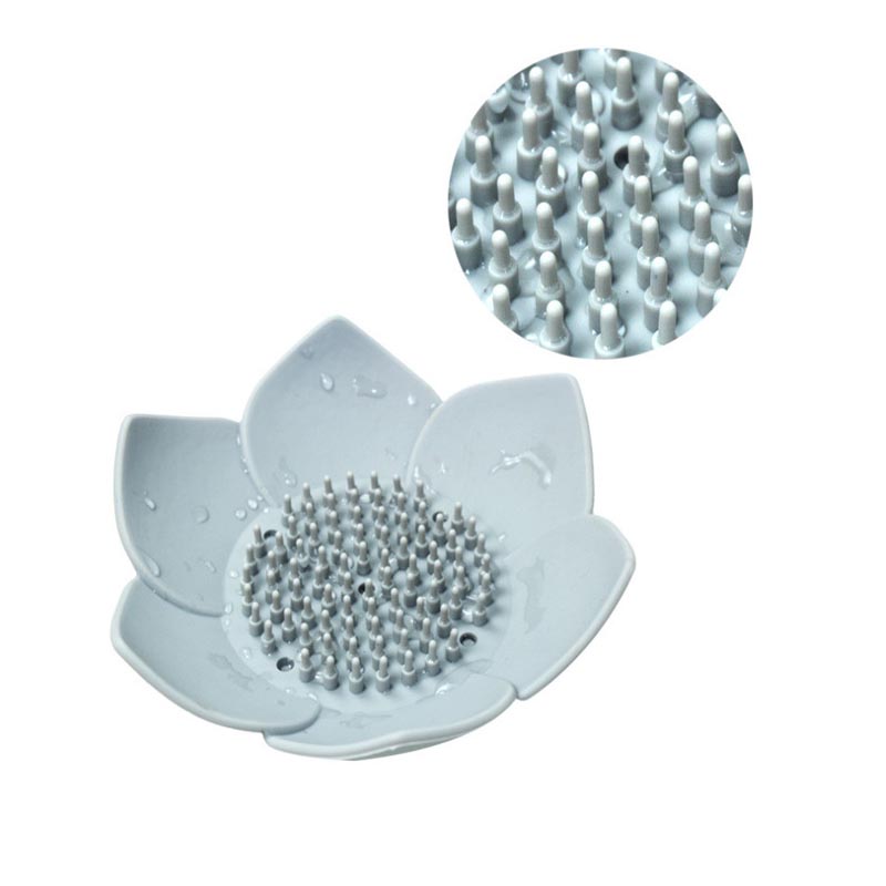 Porte-savon en silicone Plats de savon avec porte-savon à bar drainage pour douche avec élégant lotus en silicone plateau de voyage contenant du savon de voyage pour douche salle de bain hôtel