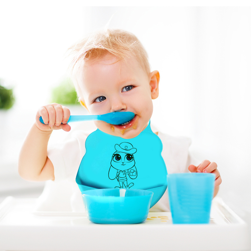 Baby Bibs, Silicone Children \\\\\\\\\\\\'s Drool Bibs Easy Children Nett. Netter Nourning Snacks Fallen Collection Sac, SILICONE ALICONNE