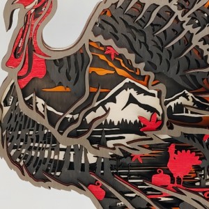 Artefact Flamingo d\'animaux en bois 3D