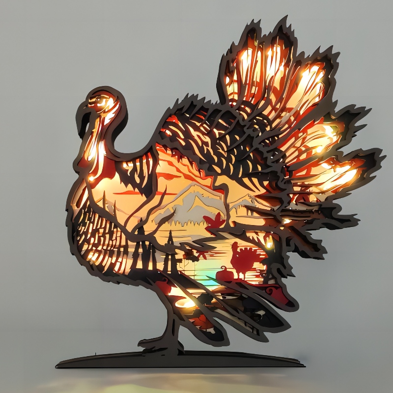 Artefact Flamingo d'animaux en bois 3D