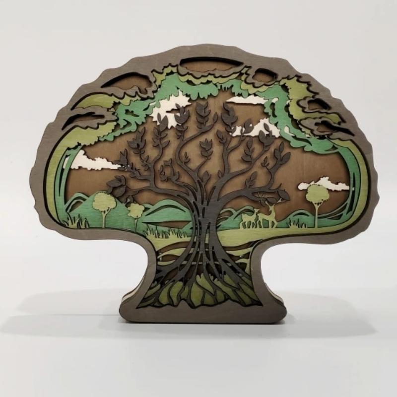 Ornements en bois 3D pour arbres