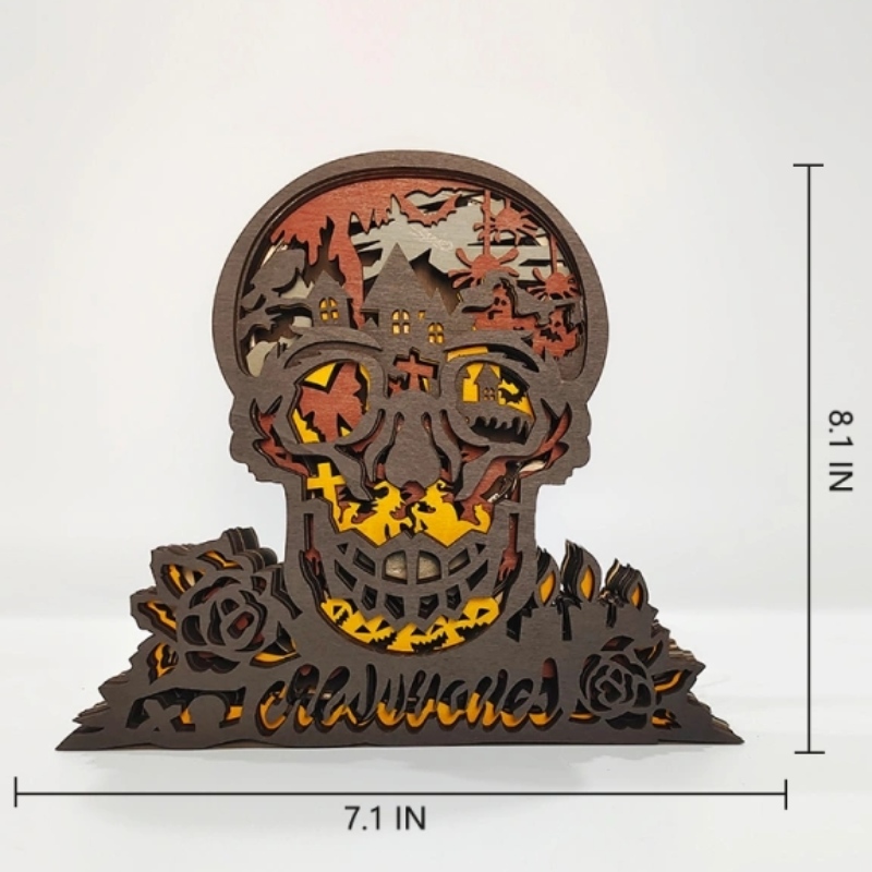 Décoration artisanale en bois squelette 3D