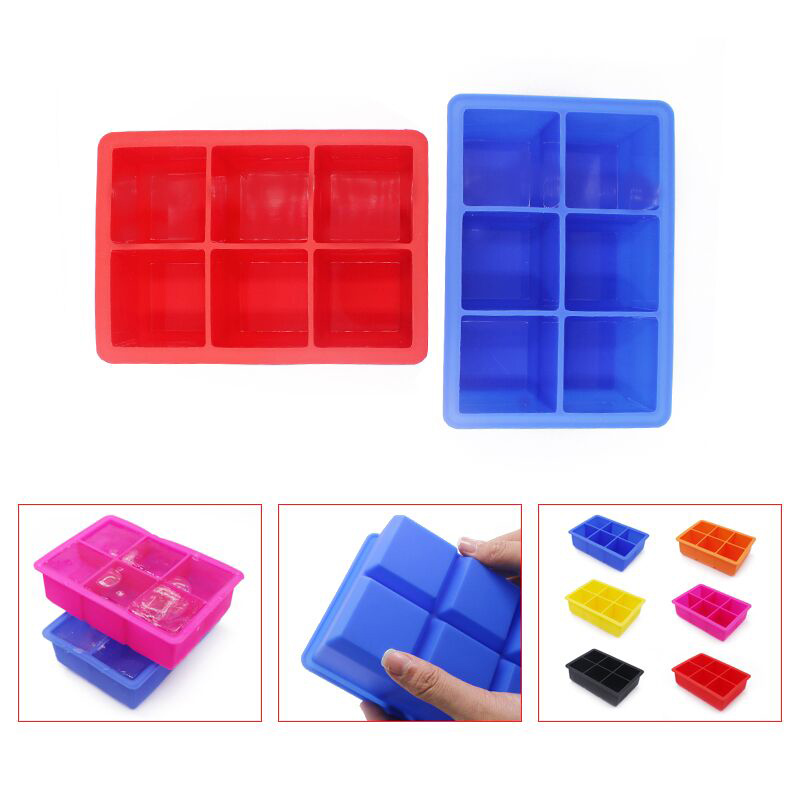Moules de glaçons à glace en silicone et gros moules à glaçons carrés pour les cocktails et les bourbons - réutilisables et BPA gratuits