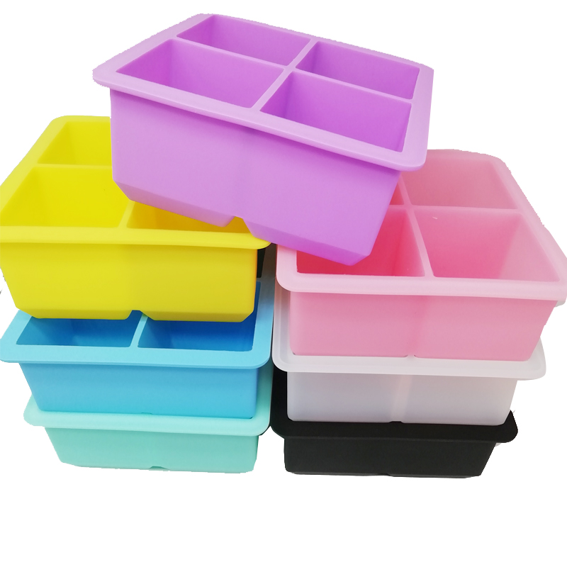 Silicone Ice Cube Combo Combo Round Hockey Ball Sphere Ice Cube Tray Moule (4pcs Round Ice Cube Black)