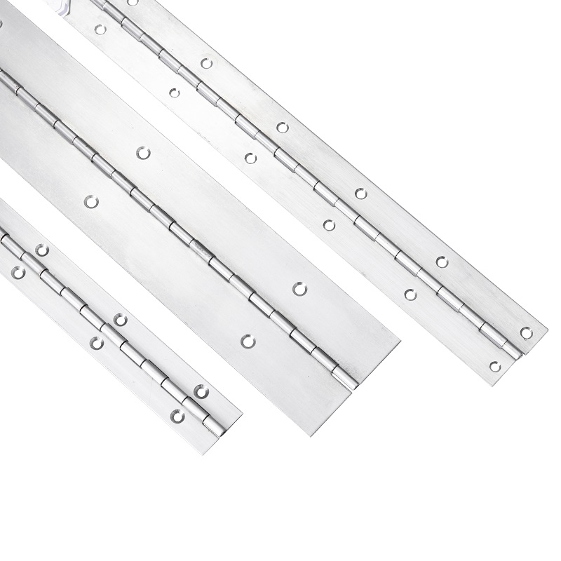 Hinge longue personnalisée 201#304#épaisseur 0,8 mm en acier inoxydable épais charnière de piano continu armoire à rangée