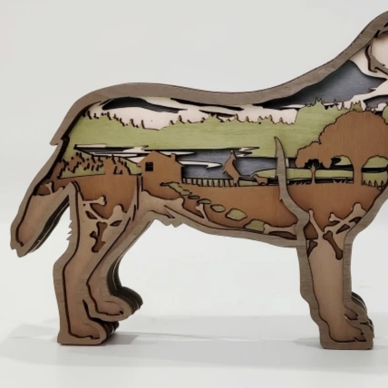 Décoration artisanale en bois animal 3d Labrador