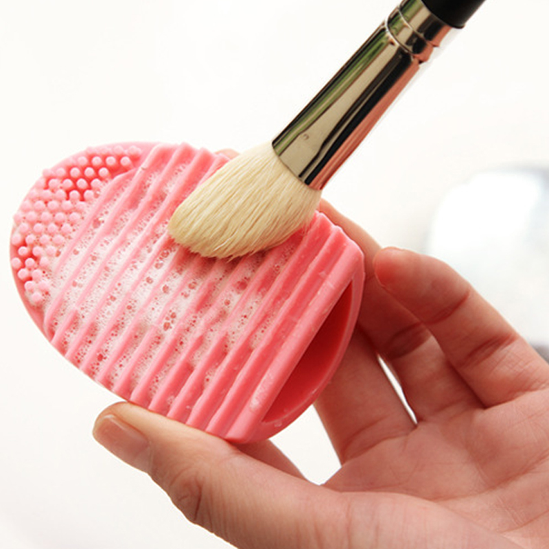 Makeup Brush Cleaner Mat Silicone Cleant Cleaning tampon Lavage de la plate-forme Scurve
