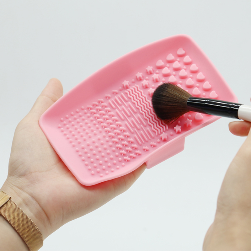 Mat denettoyage de pinceau de maquillage en silicone, Nettoyer de pinceau de maquillage, Pader de brosse de maquillage portable, outil de lavage des pinces cosmétiques