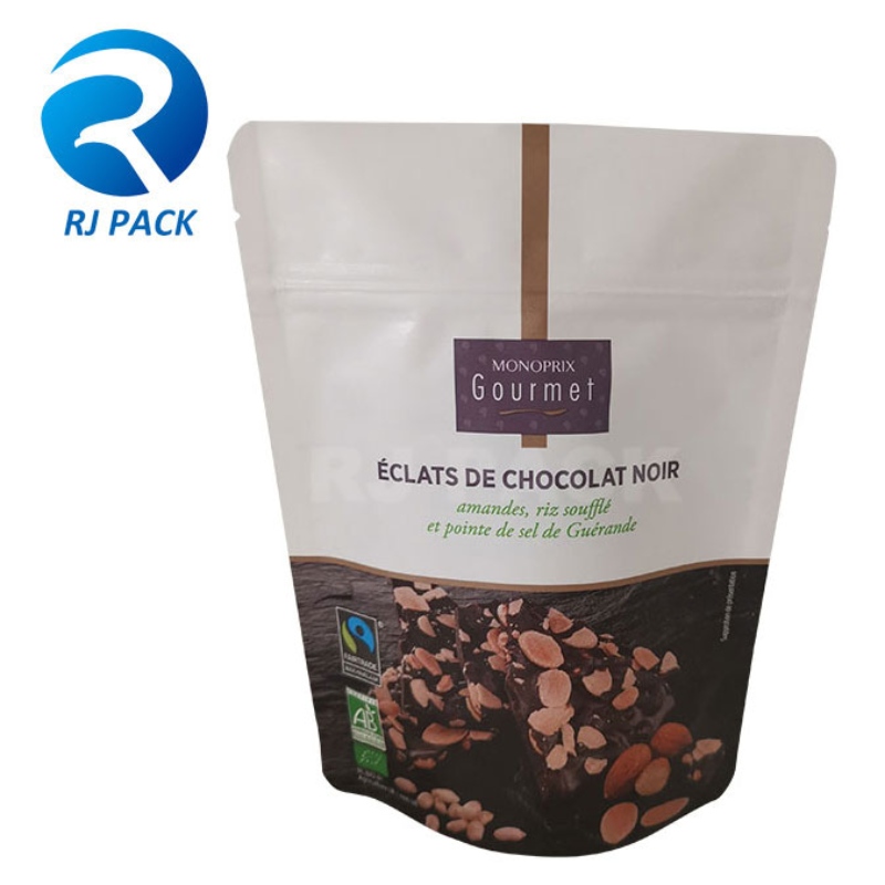 Papier kraft imprimé numériquement avec fermeture à glissière doypack