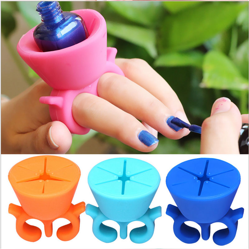 Porte-ongles portable Anneau d'ongle Outils de polissage des ongles accessoires de l'ongle en silicone