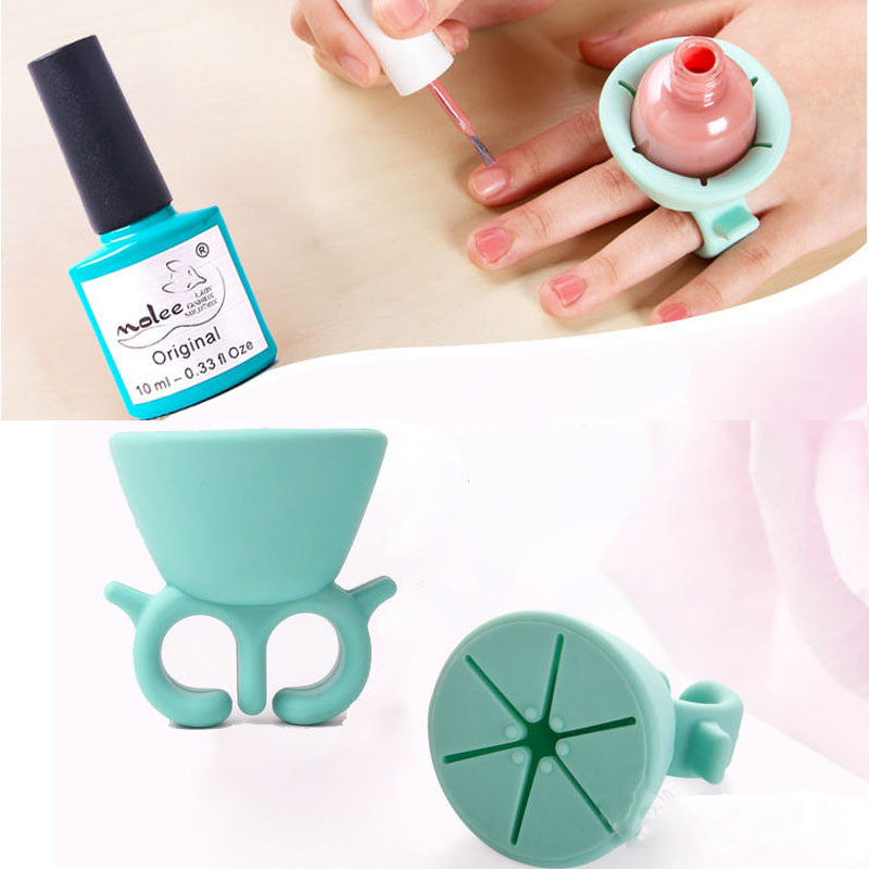 Porte-ongles portable Anneau d'ongle Outils de polissage des ongles accessoires de l'ongle en silicone