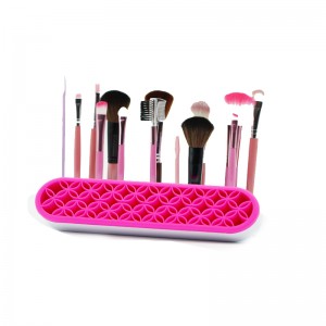 Porte-pinceau de maquillage en silicone, organisateur de pinceaux de maquillage en silicone, organisateur de pinceaux à ongles polyvalents pour les outils d\'artisanat à coudre, brosses de peinture, stockage outils fixe