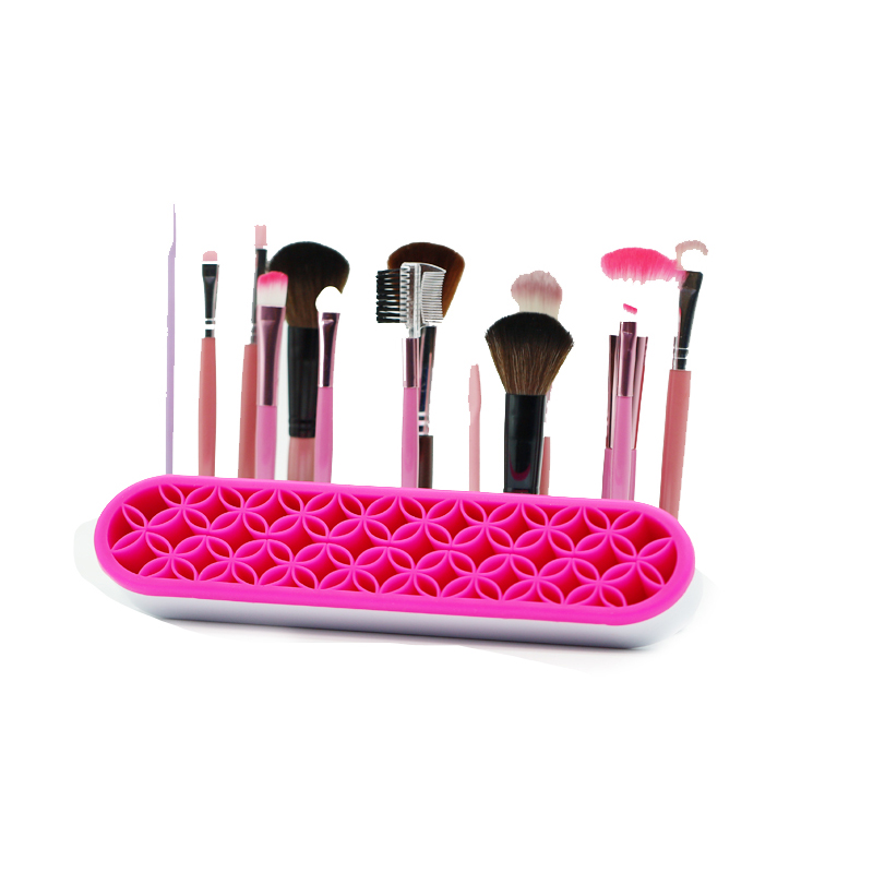 Porte-pinceau de maquillage en silicone, organisateur de pinceaux de maquillage en silicone, organisateur de pinceaux à ongles polyvalents pour les outils d'artisanat à coudre, brosses de peinture, stockage outils fixe