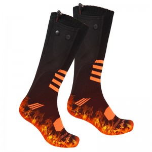 Chaussettes de chauffage électriques à batterie rechargeable 7.4 V lavables pour sports extérieurs d\'hiver