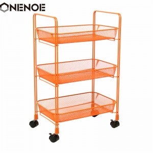 Onenoe Design Modern Metal Mesh Mesh à 3niveaux Organisateur de stockage Multi-Utilitaire Chariot de roulement Cuisine Cuisine de rangement de chariot de chariot à atabilité forte Heavy Duty avec paniers