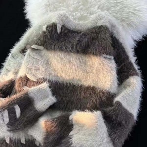 Pull en vison rayé de couleur Loose Bang pour l\'automne et l\'hiver coréen