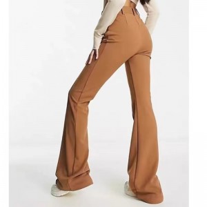 Pantalons décontractés camel Fashion taille haute