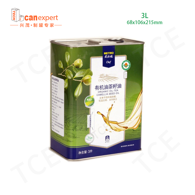 3L Food Grade Rectangular Extra Virgin Olive Oil Tin Can 2 litres/litre Rectangle d'huile de cuisson d'huile d'emballage