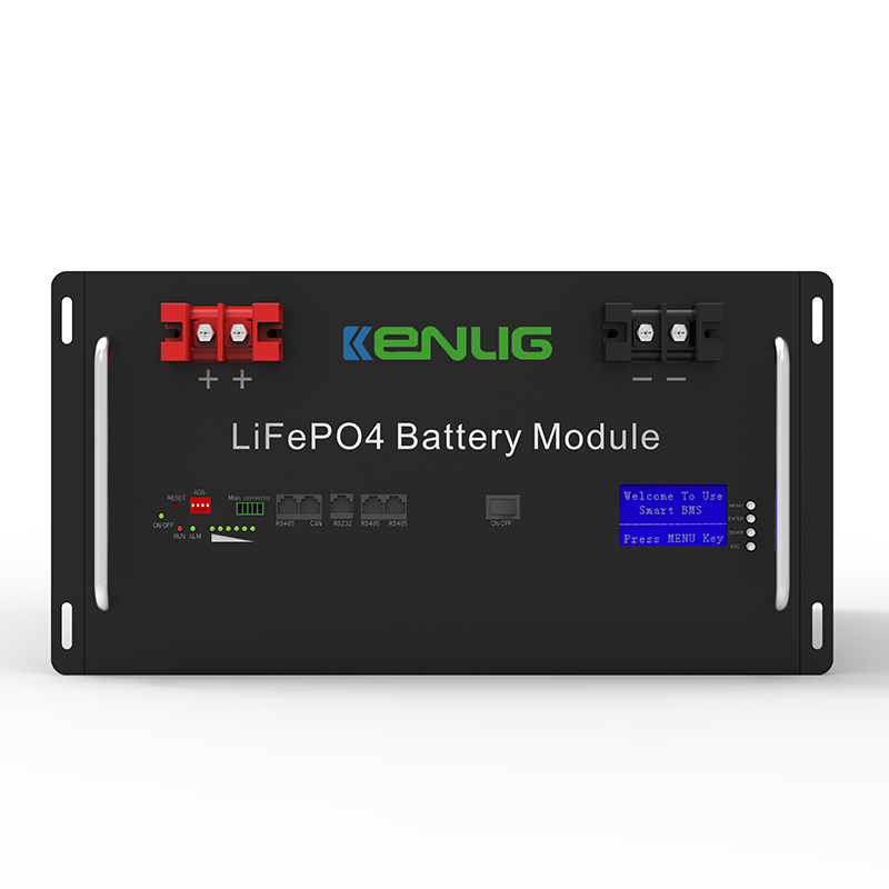Rack monté 48V 100/150 200AH LifePO4 Appareils domestiques empilables RS232/RS485/CAN Communication Fast Charging Lithium Ion Battery avec LCD