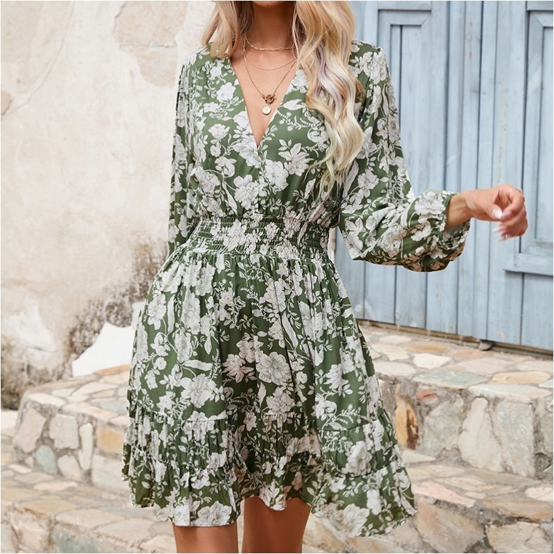 Bohemia Robe de vêtements de plage français French Sexy Deep V-col