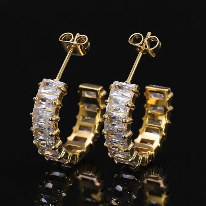 316L en acier inoxydable Dernières boucles d'oreilles en poudre en poudre