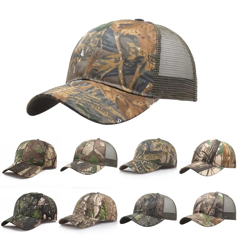 Camouflage unisexe Chapeau camouflage de pêche Baseball Cap