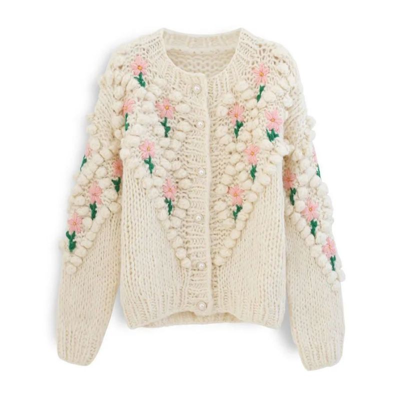 Cardigan tricot personnalisé cardigan brodé au crochet plus taille des femmes de taille