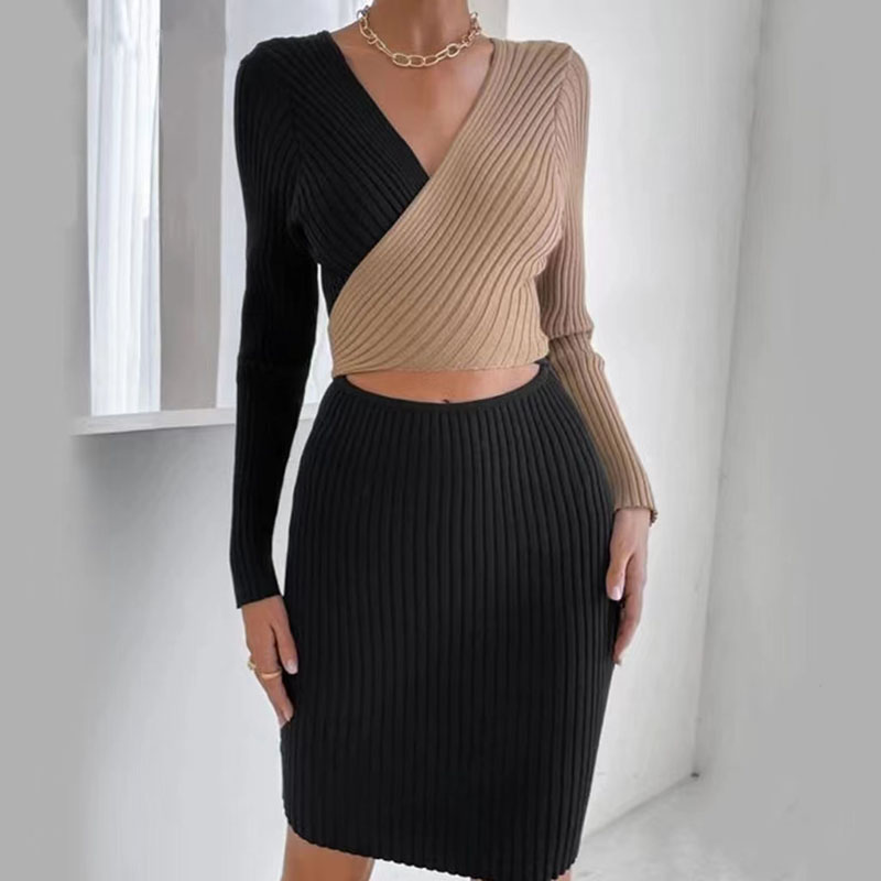 OEM Fashion Design Fancy Sexy Style Sweater Robe 7gg V Neck Neck Anti-Pilling Hip Hop Knit Young Women Sweater Robe
