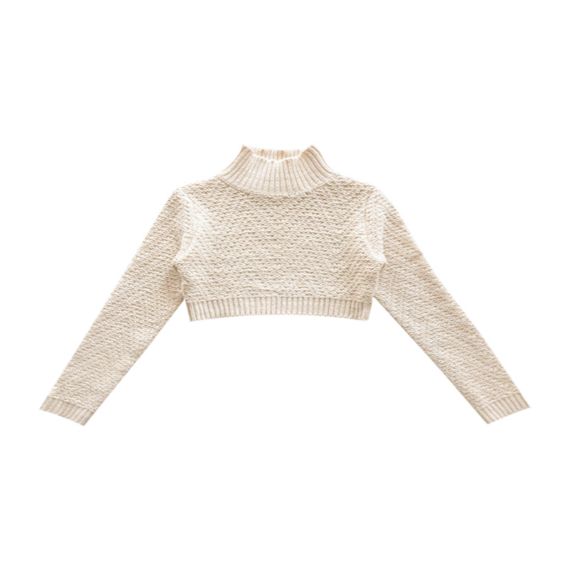 Pull à mi-col en tricot grossier