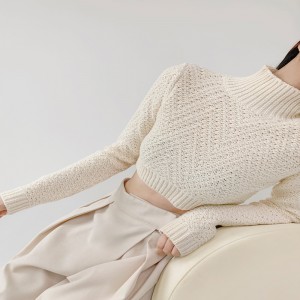 Pull à mi-col en tricot grossier