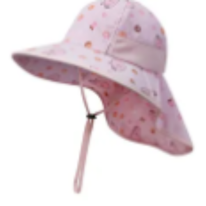 Coton plage de coton personnalisé pour enfants chapeaux de seau de bouclier d'été avec ficelle