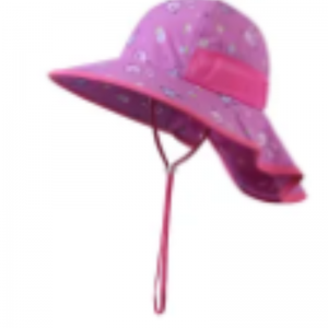 Coton plage de coton personnalisé pour enfants chapeaux de seau de bouclier d\'été avec ficelle