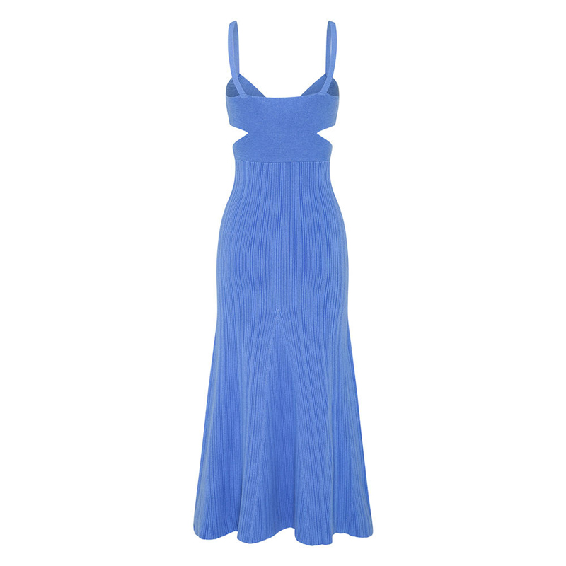 OEM Summer Holiday Party Sexy Cutout Taist Cross Effets Prillers Cound Couch Custom Couleur solide Couleur tricotée Mini robes Femmes